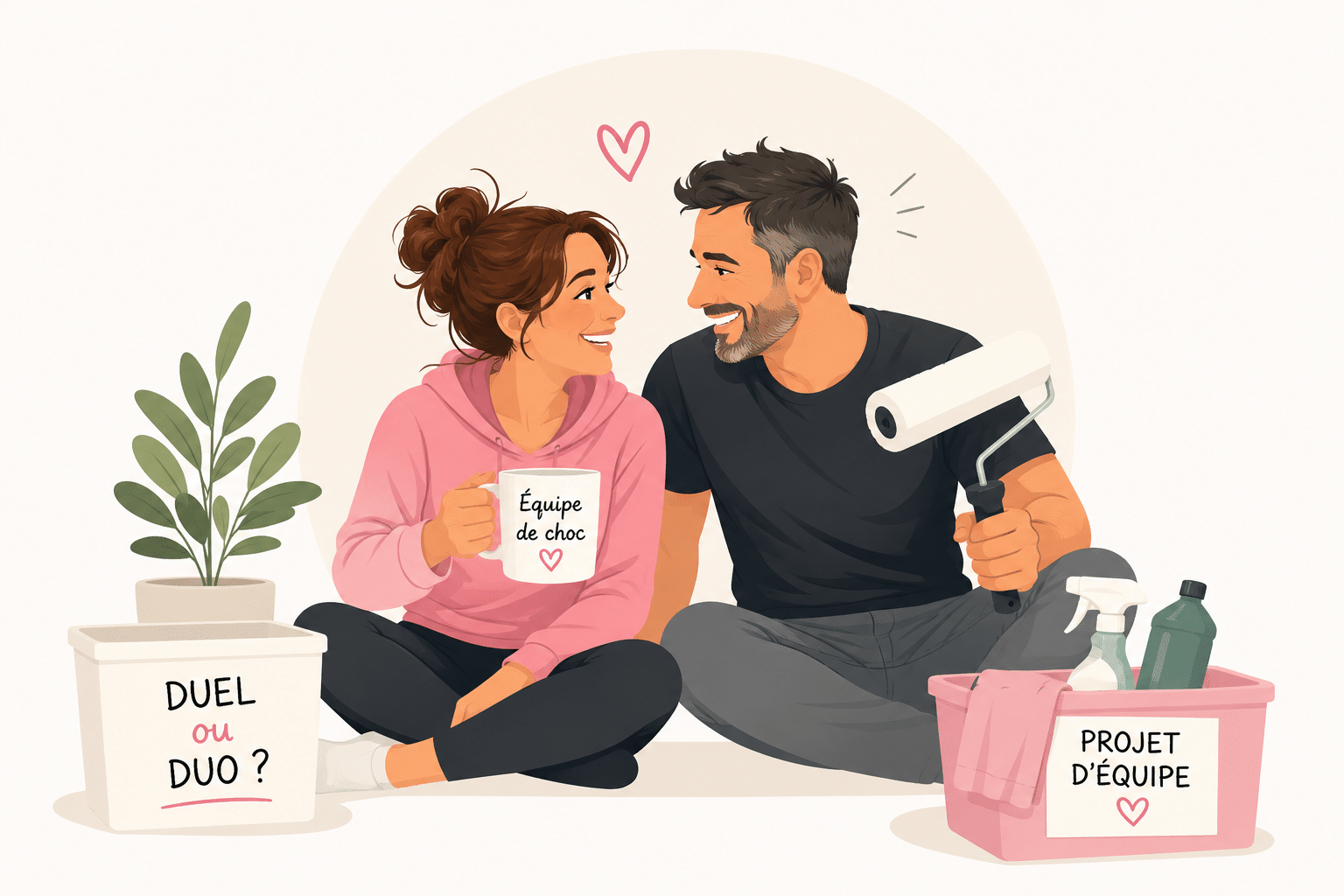 Ménage du printemps en couple - checklist rapide et efficace - projet equipe